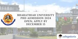 Bharathiar University PhD Admission 2024 Open